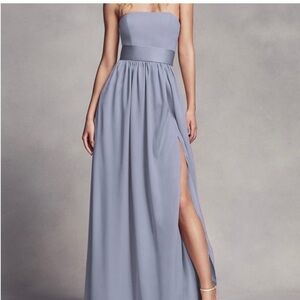 White by Vera Wang Strapless Bridesmaid Dress Light gray Size: 8